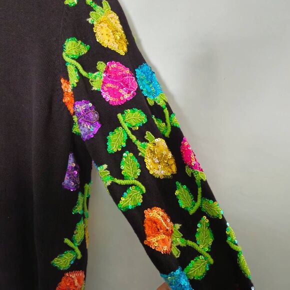 Just B Hand Beaded Sequined Vintage Cardigan Sweater sz‎ M - Picture 3 of 7